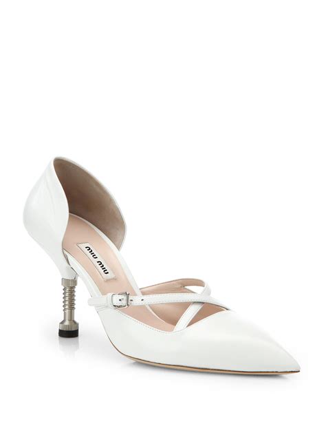 white miu miu heels|miumiu shoes women.